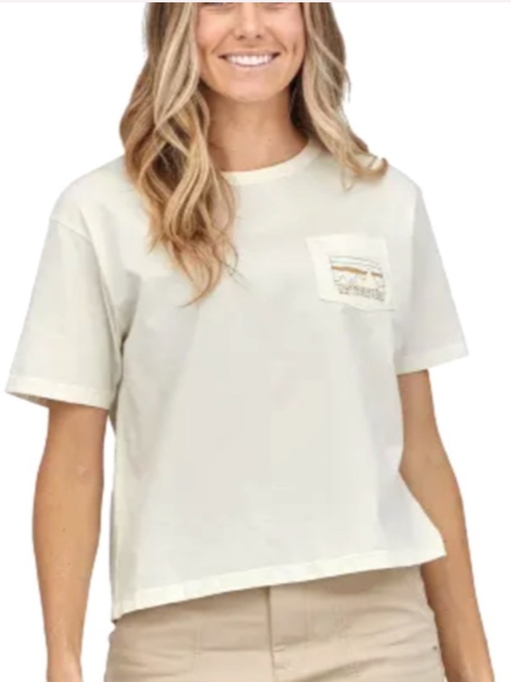 Patagonia Women's Cream Short Sleeve Pocket Tee